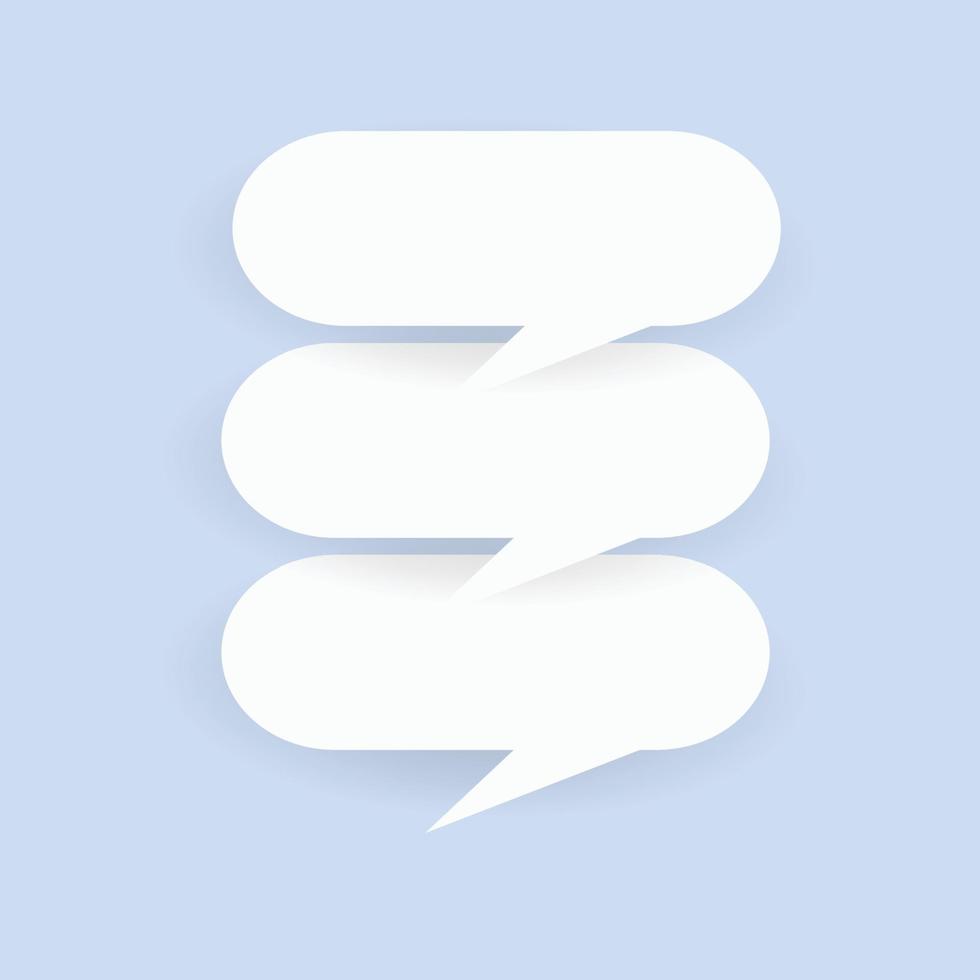 Communication bubbles in paper style on the blue background. vector
