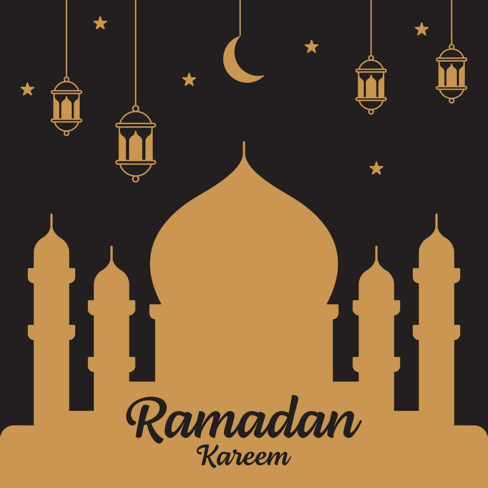 Ramadan kareem line art vector