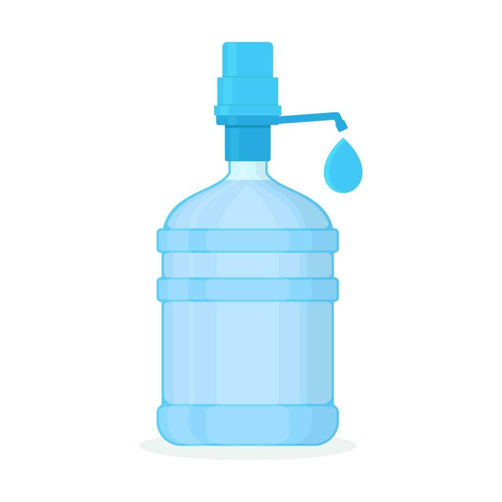 Drinking water, gallon drinking water pump on white background flat illustration vector