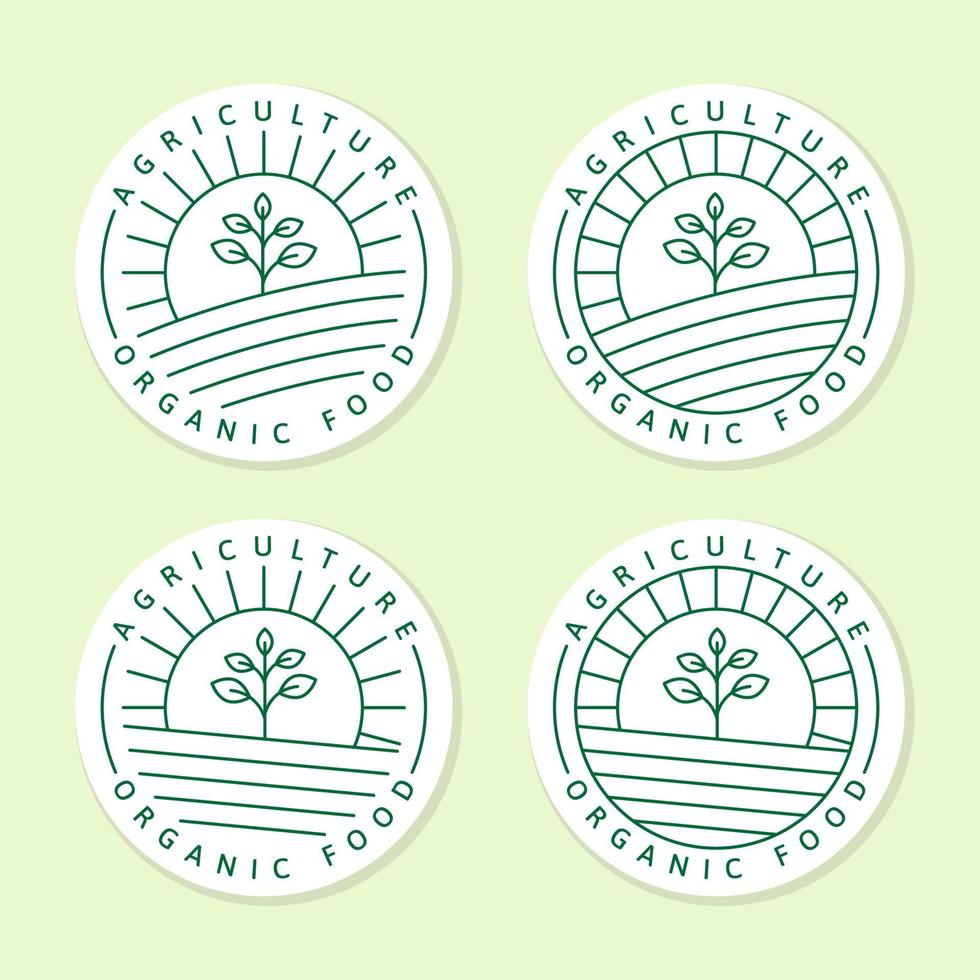 Agriculture organic food logo or illustration label, sticker vector