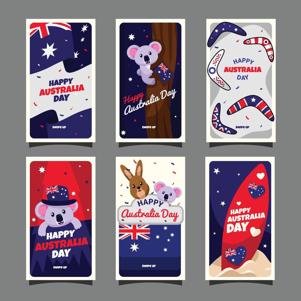 Australia Day Social Media Post Template vector