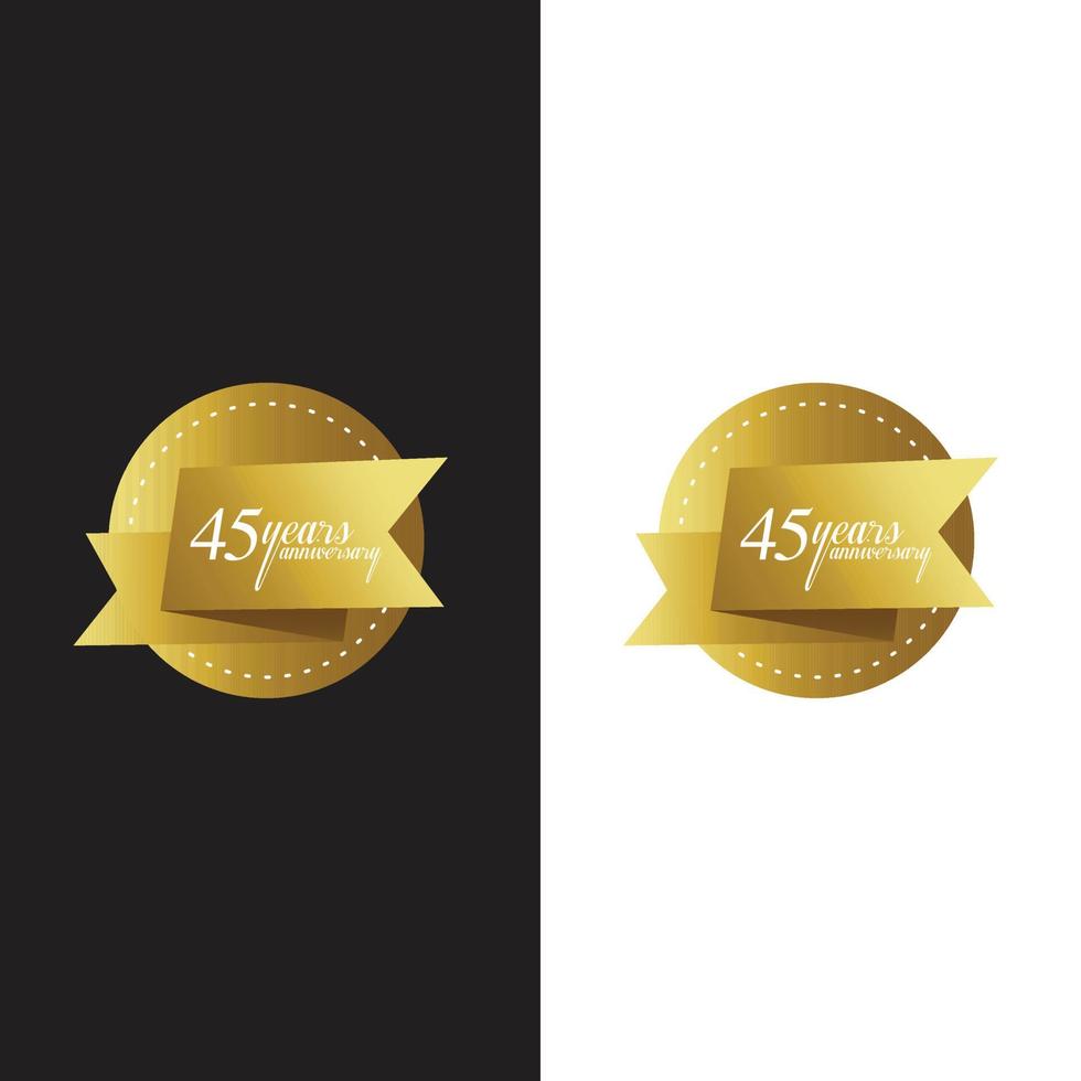 conjunto de estilo de logotipo de aniversario con escritura en color dorado para evento de celebración vector