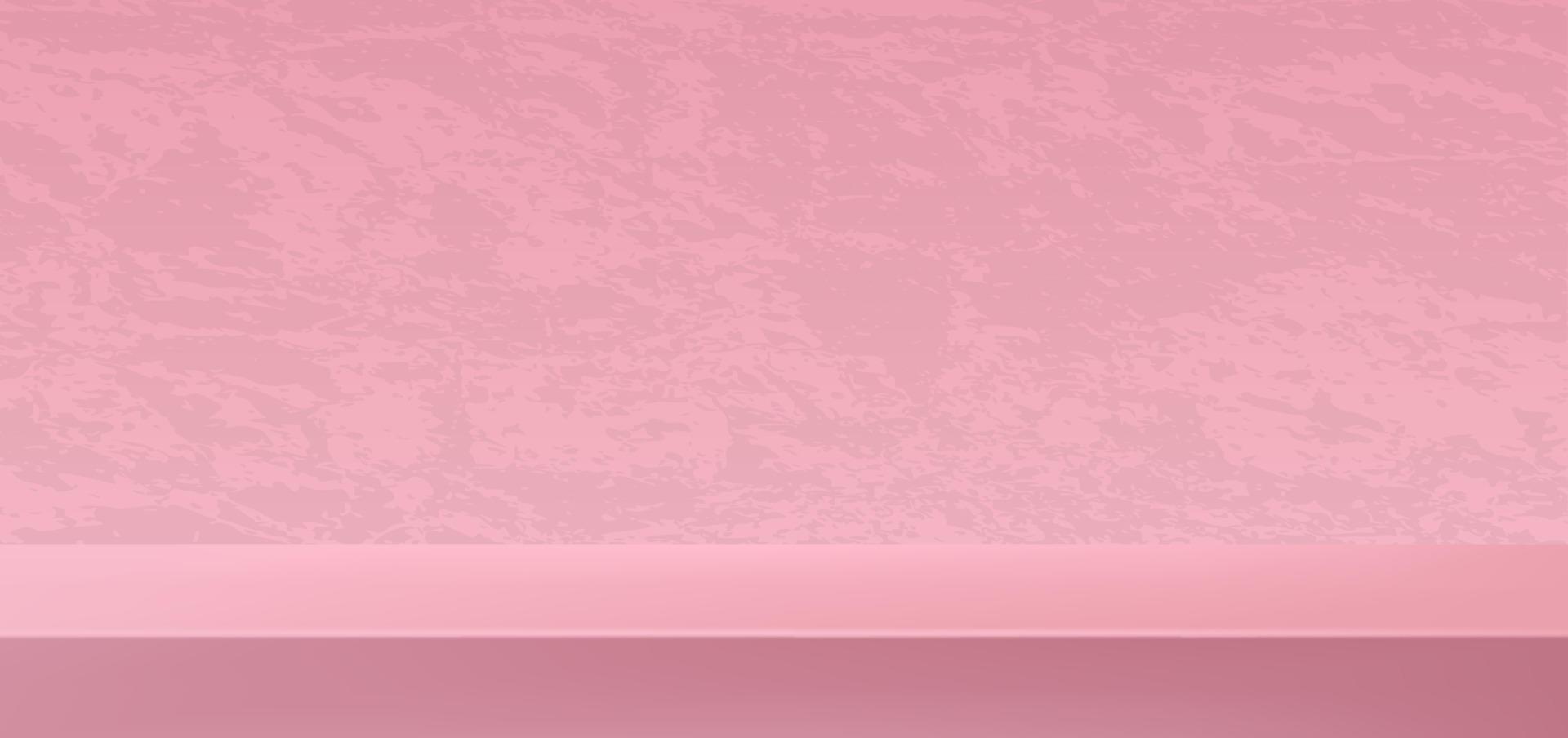 Concepto de vector de fondo de podio rosa 3d, adecuado para el diseño de fondo romántico, plantilla, banner de San Valentín