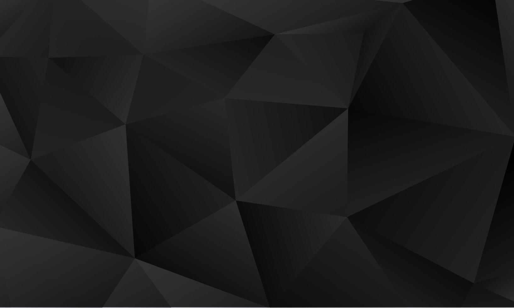 Realistic black low poly background, abstract geometric rumpled triangular style. vector