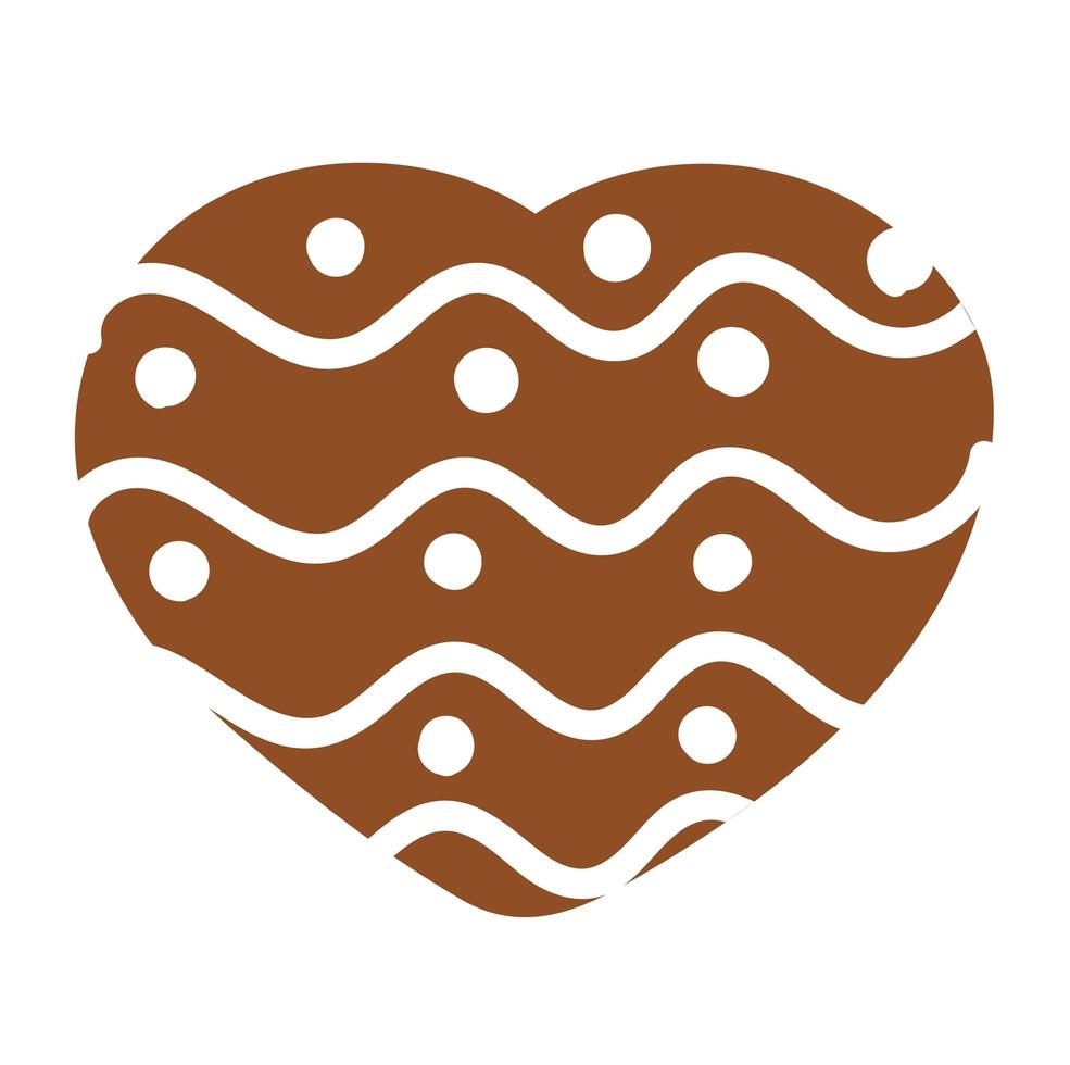 Gingerbread cookie with decoration. Valentine heart shape sweet vector
