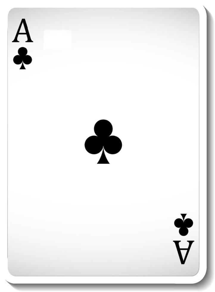 Ace of Clubs Playing Card Isolated vector