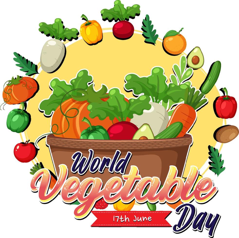 World Vegetable Day banner with vegetables and fruits vector