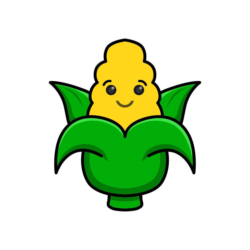 corn illustration design with smiley face. vector