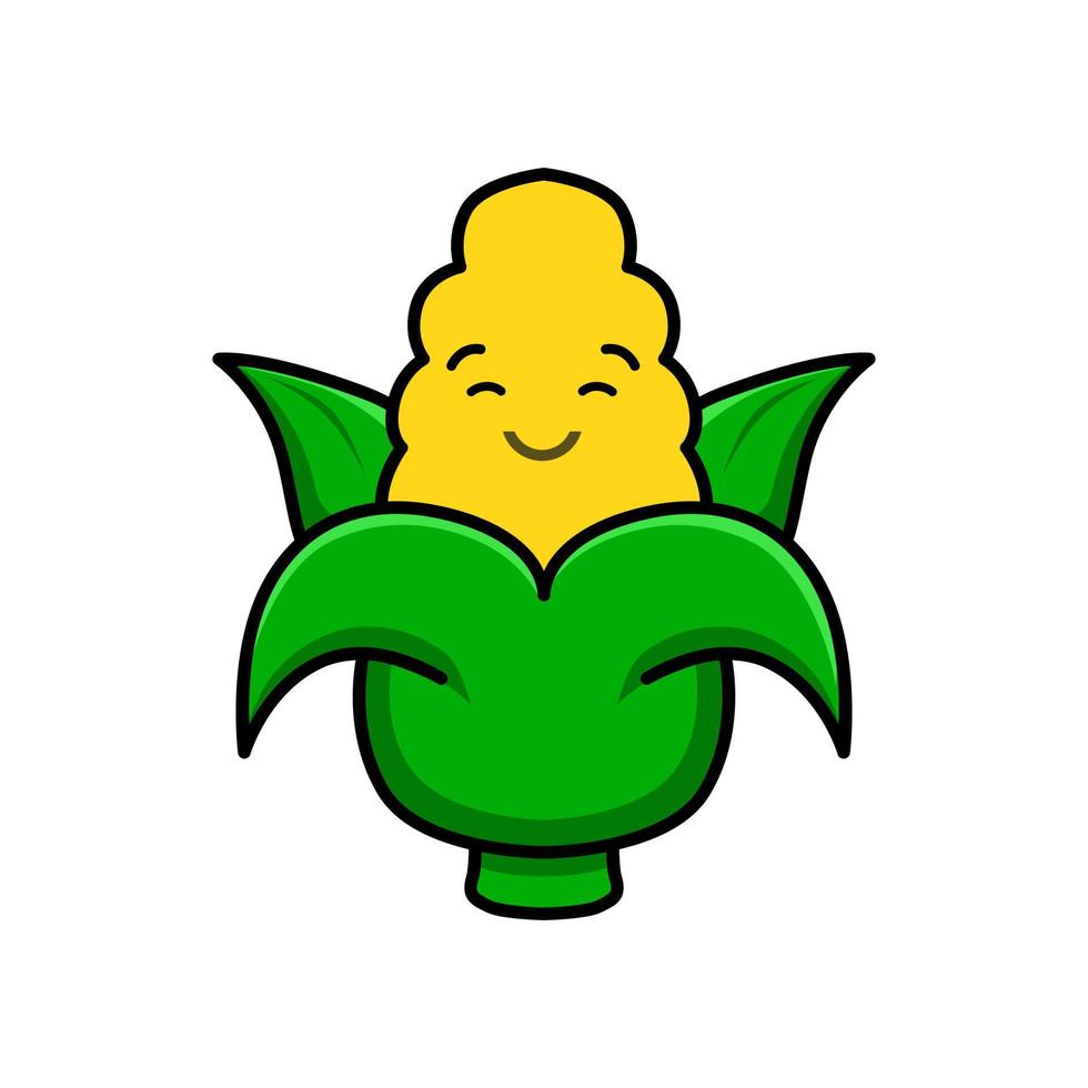 corn illustration design with happy face vector