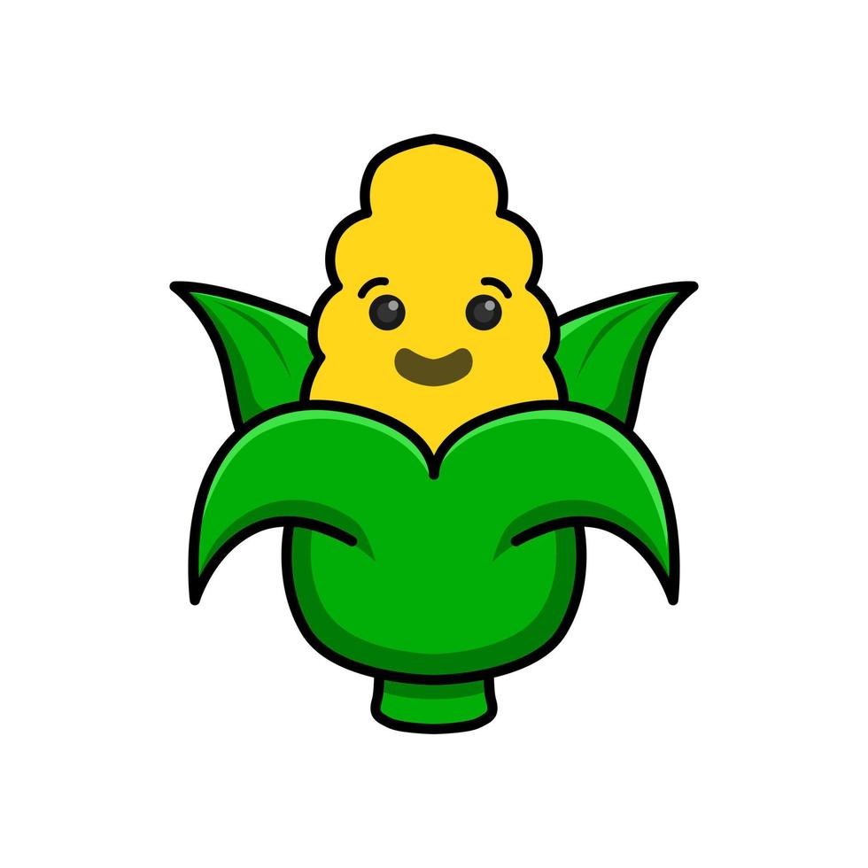 corn illustration design with happy face vector