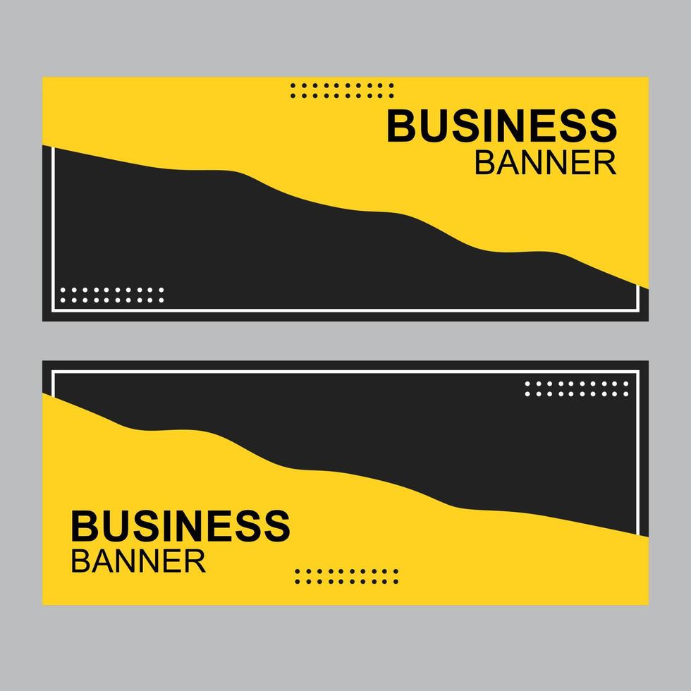 Diseño de banner horizontal para empresas en color amarillo. diseño de plantilla de negocio de oficina. vector