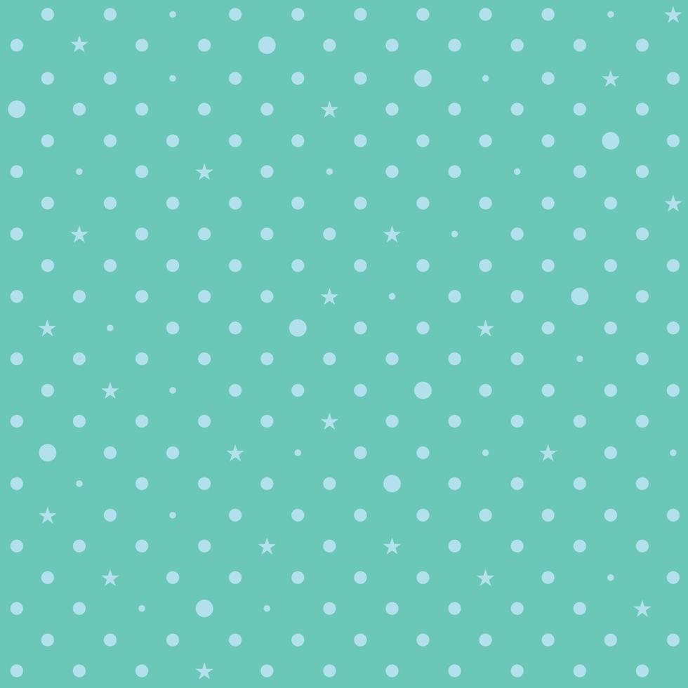 Blue Green Mint Star Polka Dots Background vector