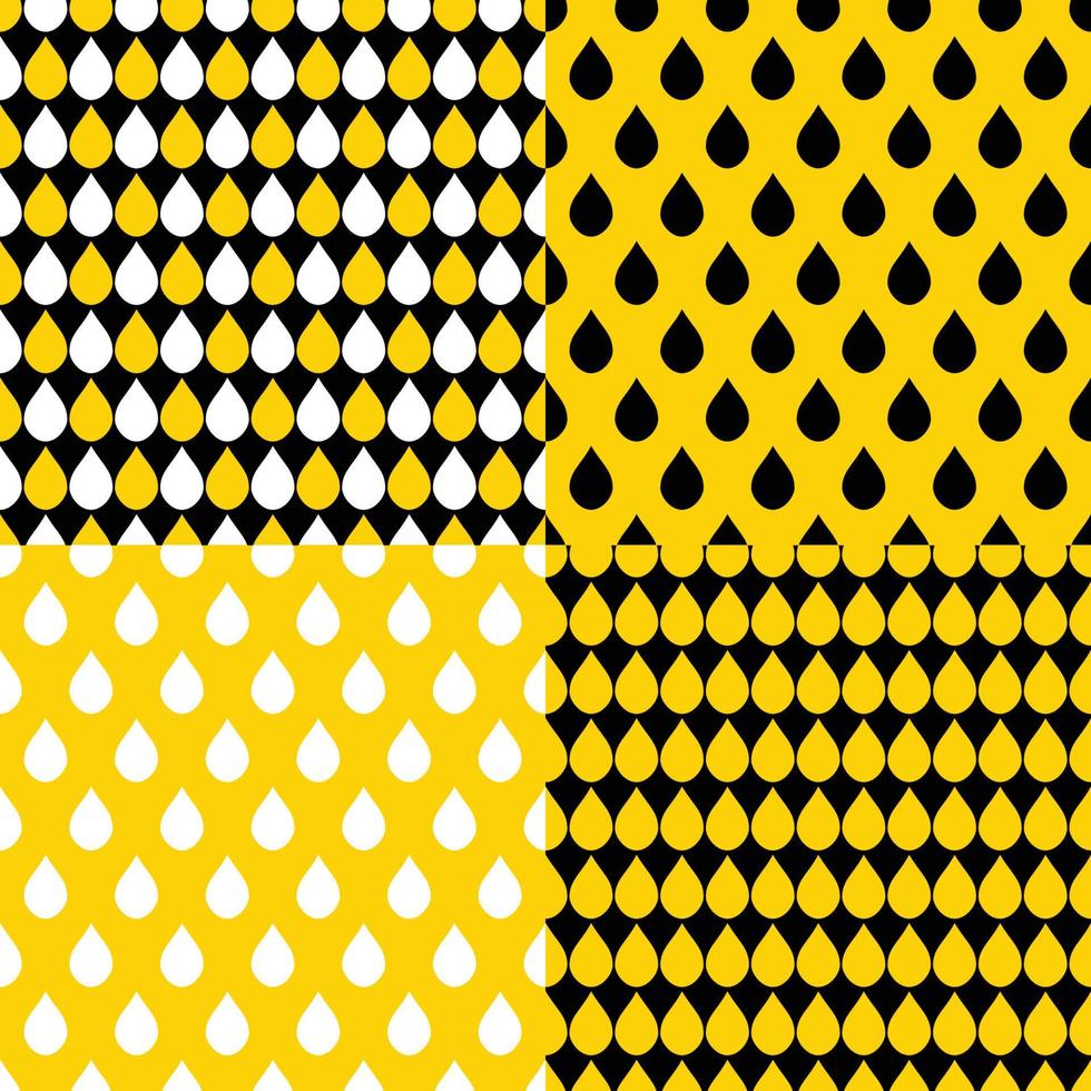Set Yellow Black Water Drops Background vector