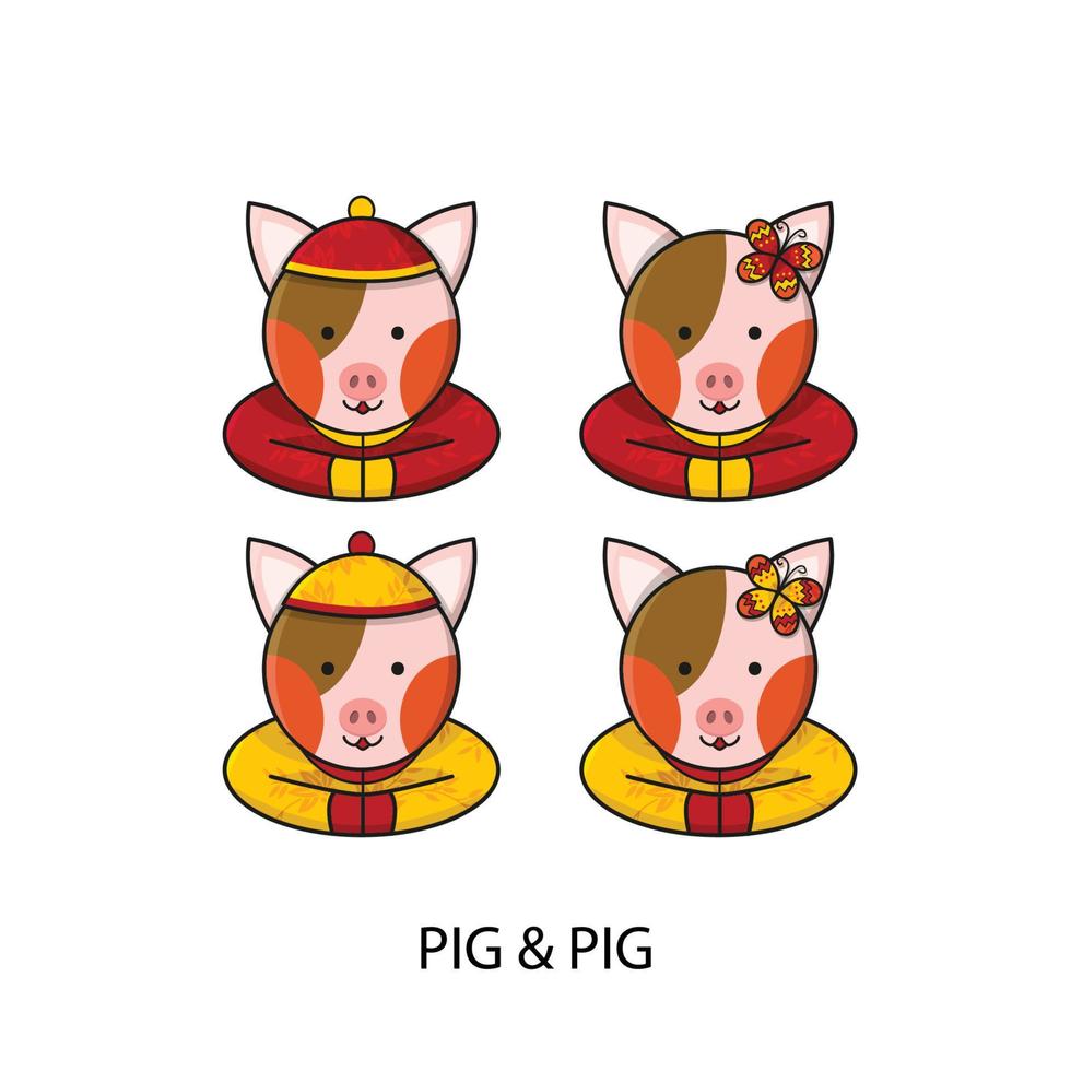 Pig Chinese Happy New Year vector