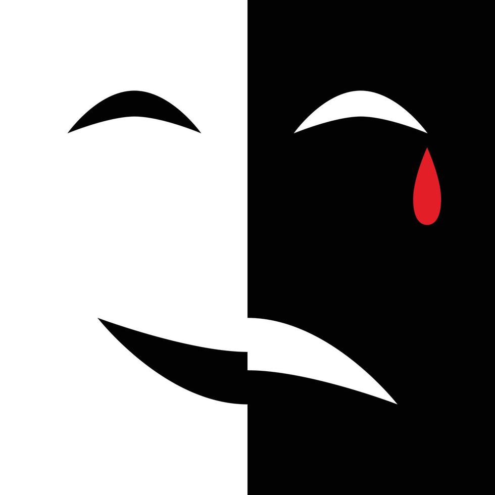 Mask Smile Sad Cry vector