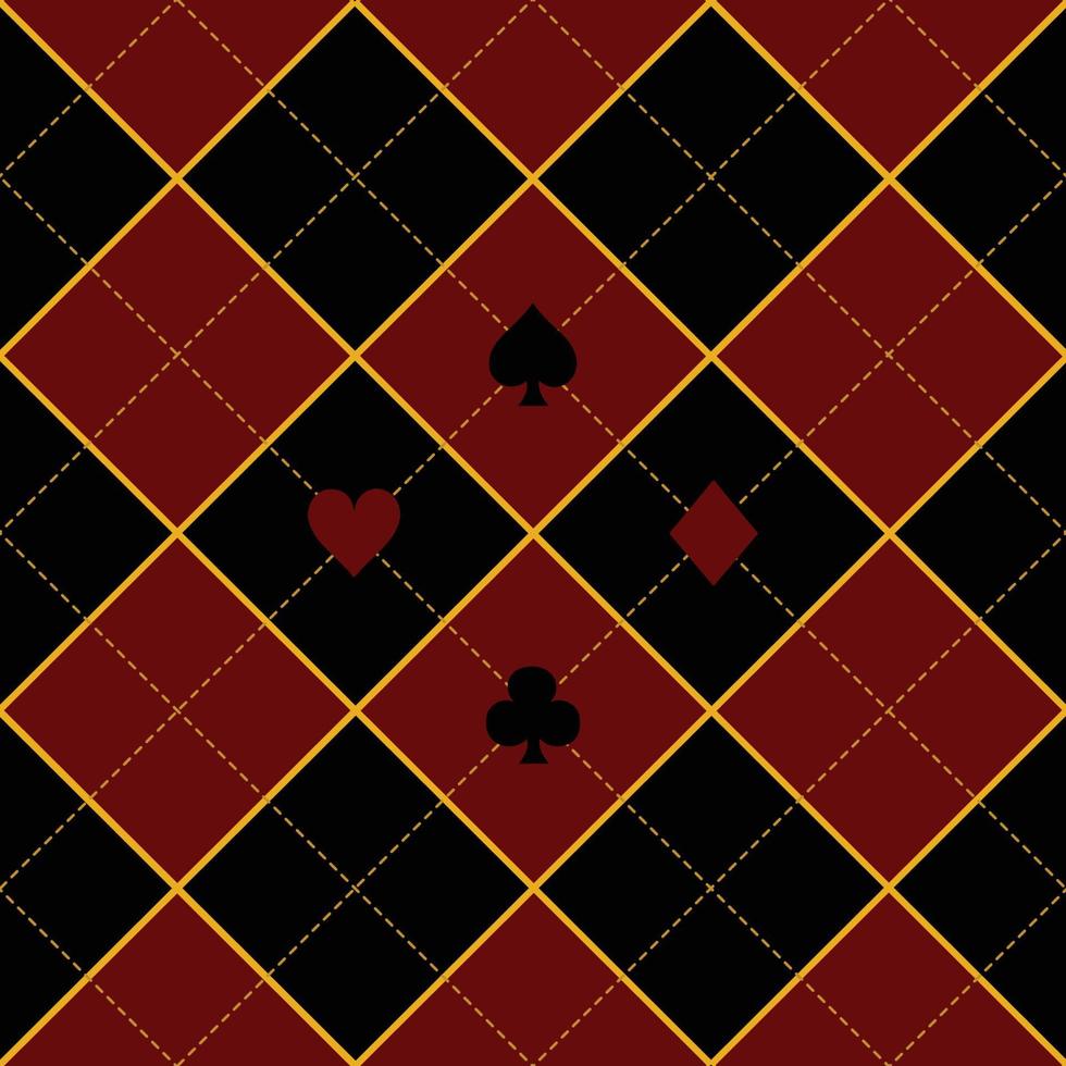 Card Suits Royal Red Black Diamond Background vector