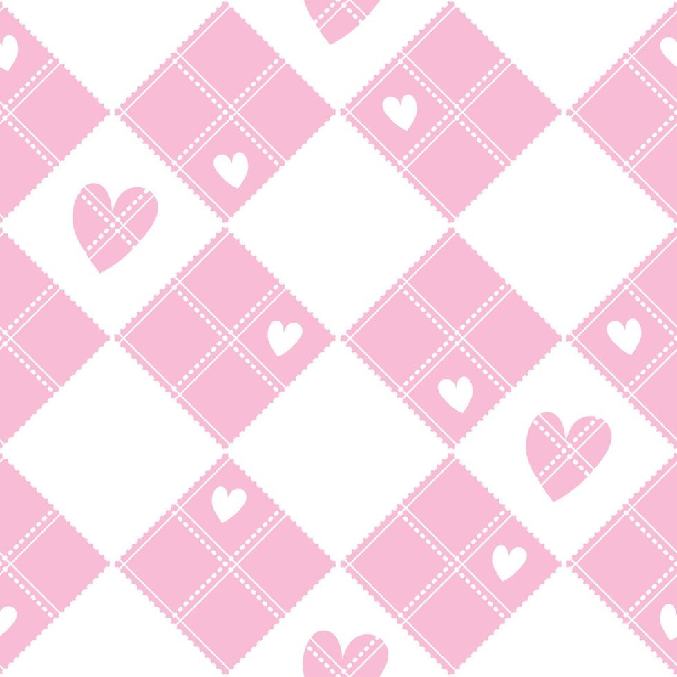 tablero de ajedrez corazón rosa fondo de san valentín vector