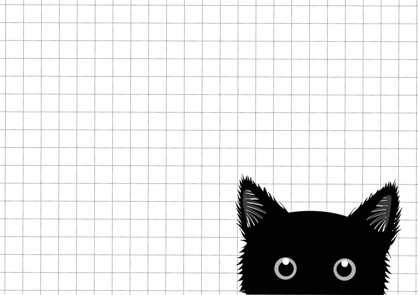 fondo de cuadrícula de gato negro vector