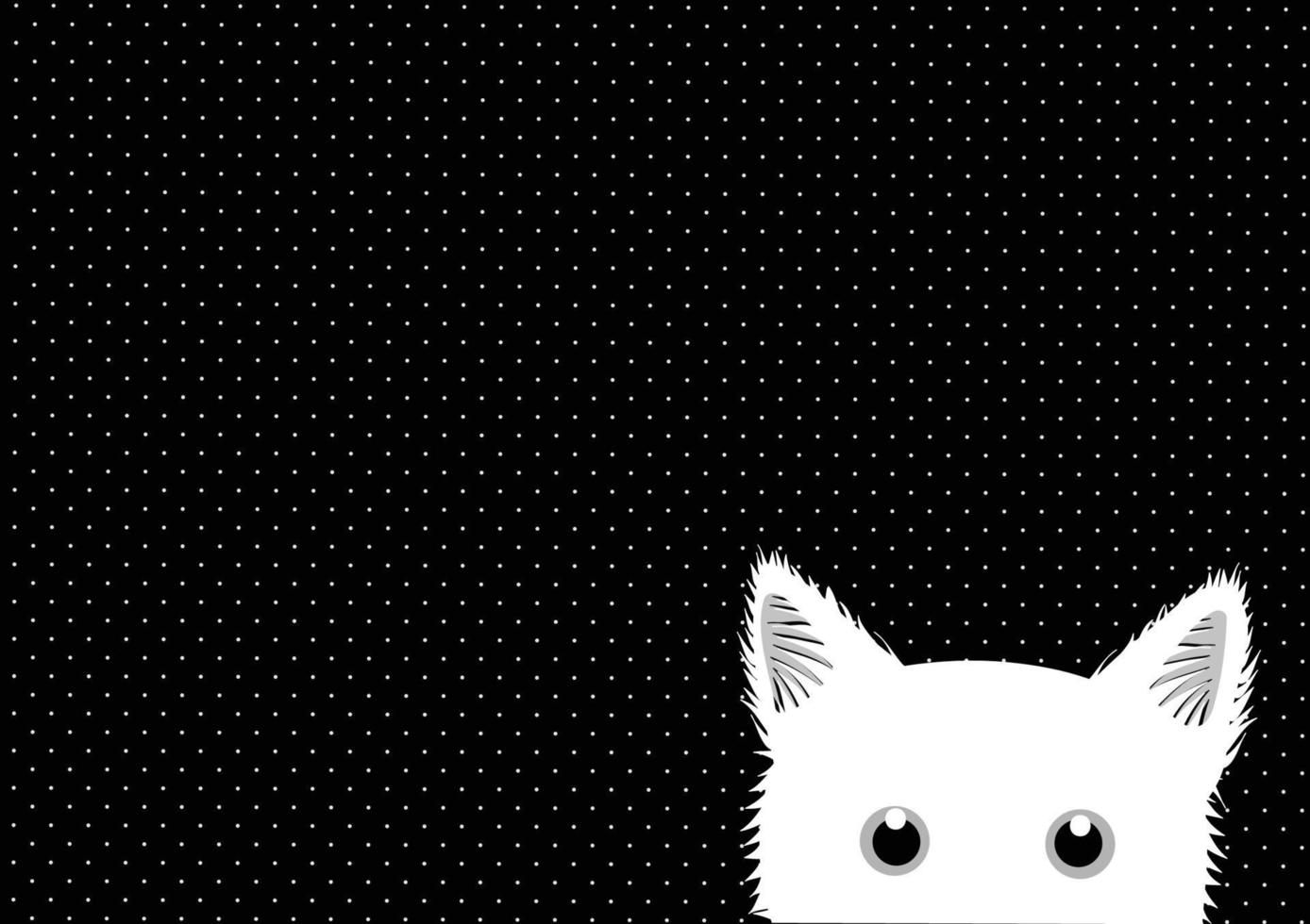 White Cat Dots Background vector