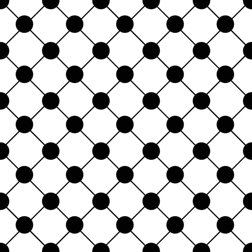 Black Polka dot Chess Board Grid White Background vector