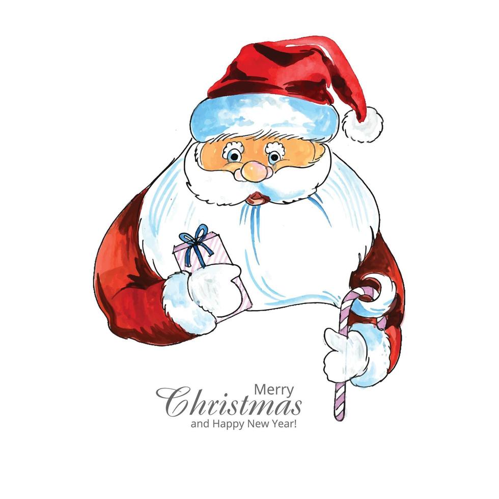 Beautiful santa claus face christmas holiday card design vector