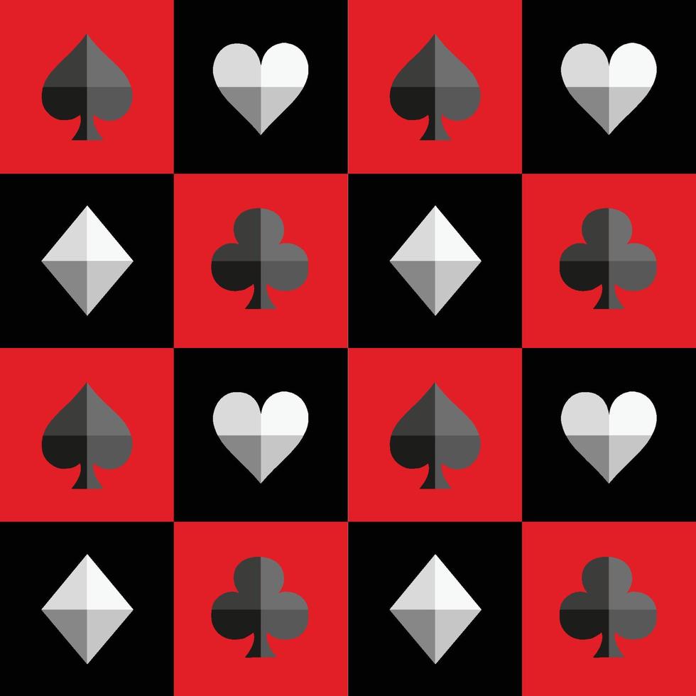 Card Suit Chess Board Red and Black vector