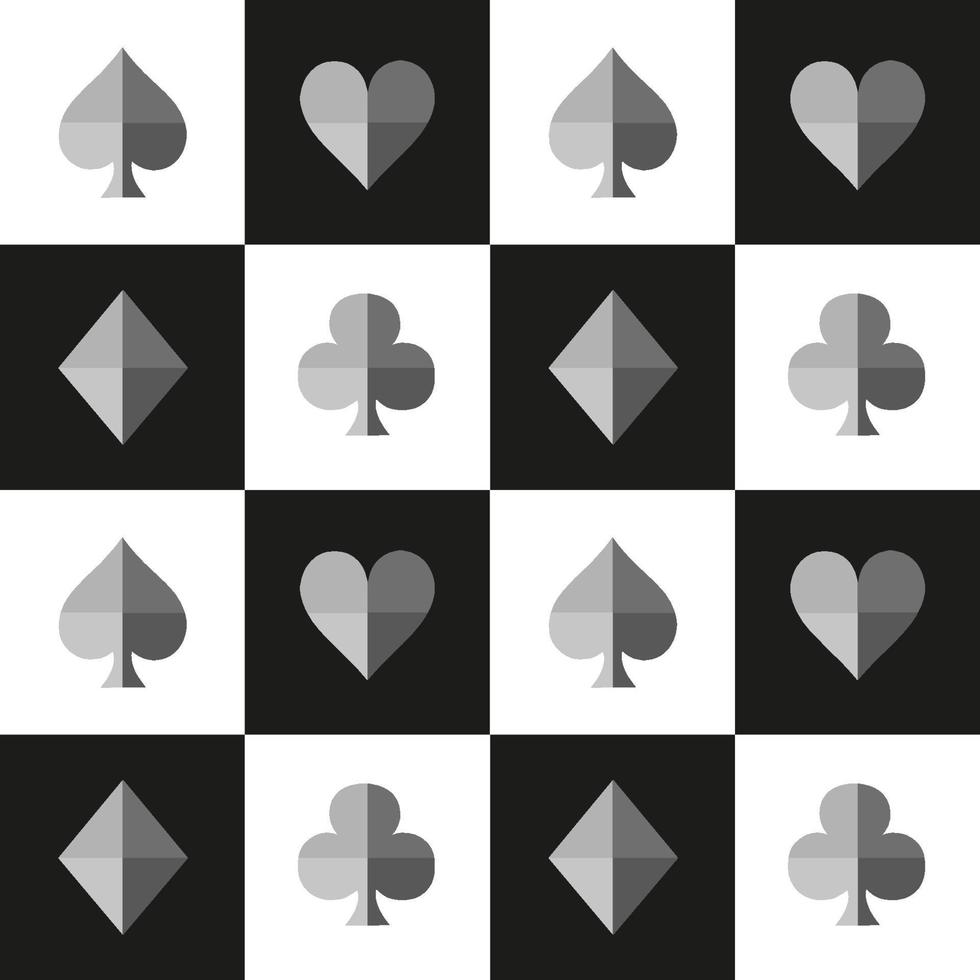 Card Suit Chess Board Black White vector