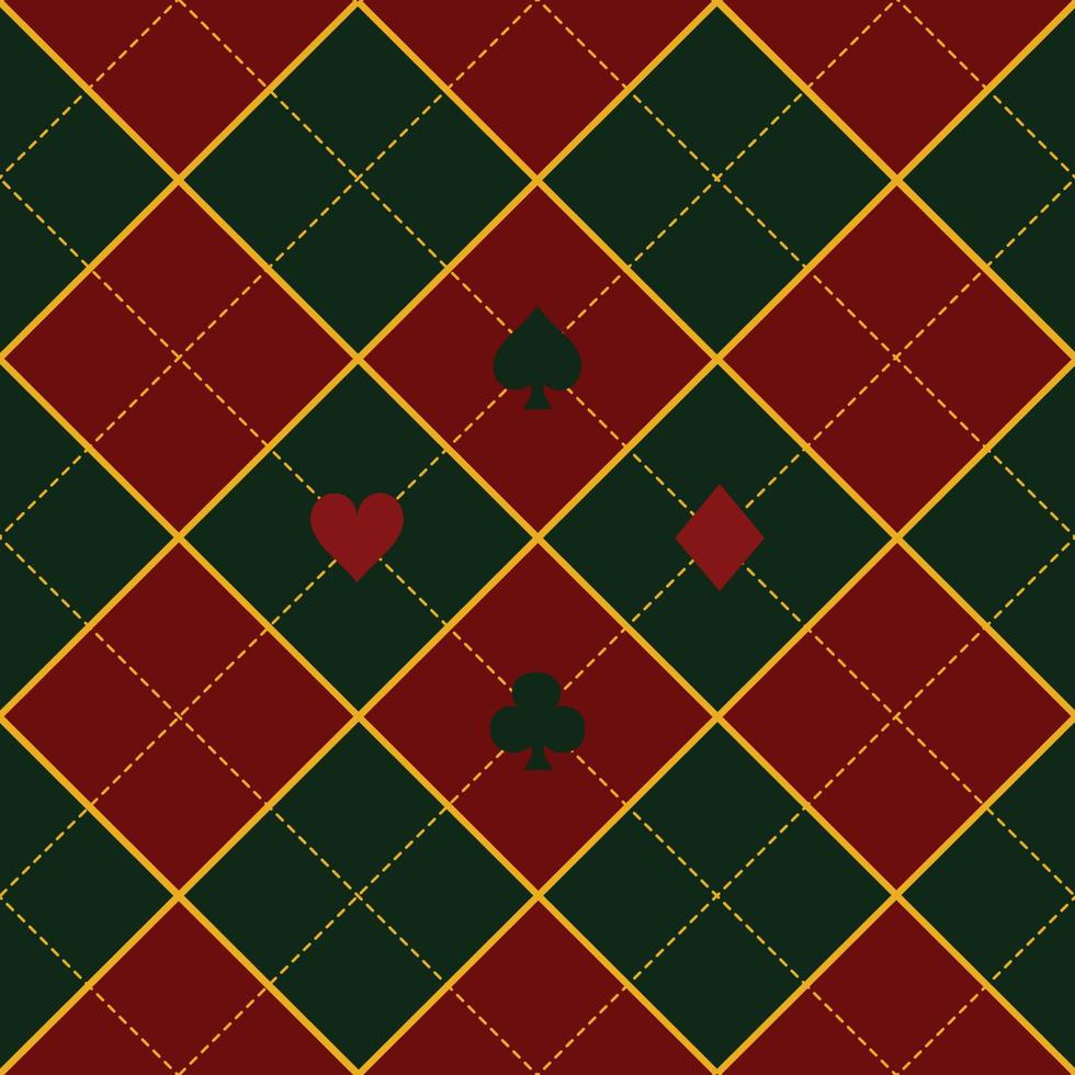 Card Suits Green Royal Red Diamond Background2 vector