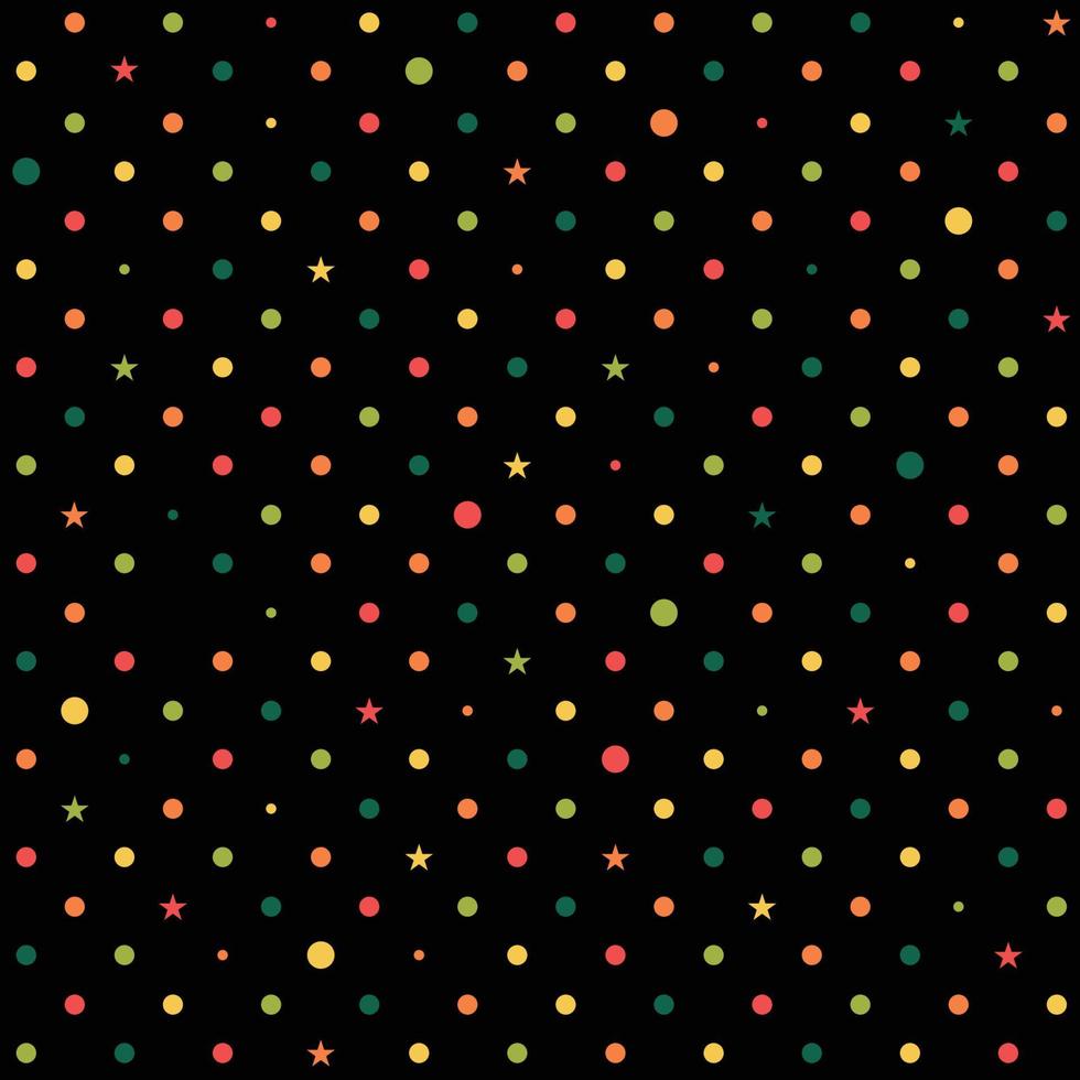 Rainbow Polka Dot Black Background vector