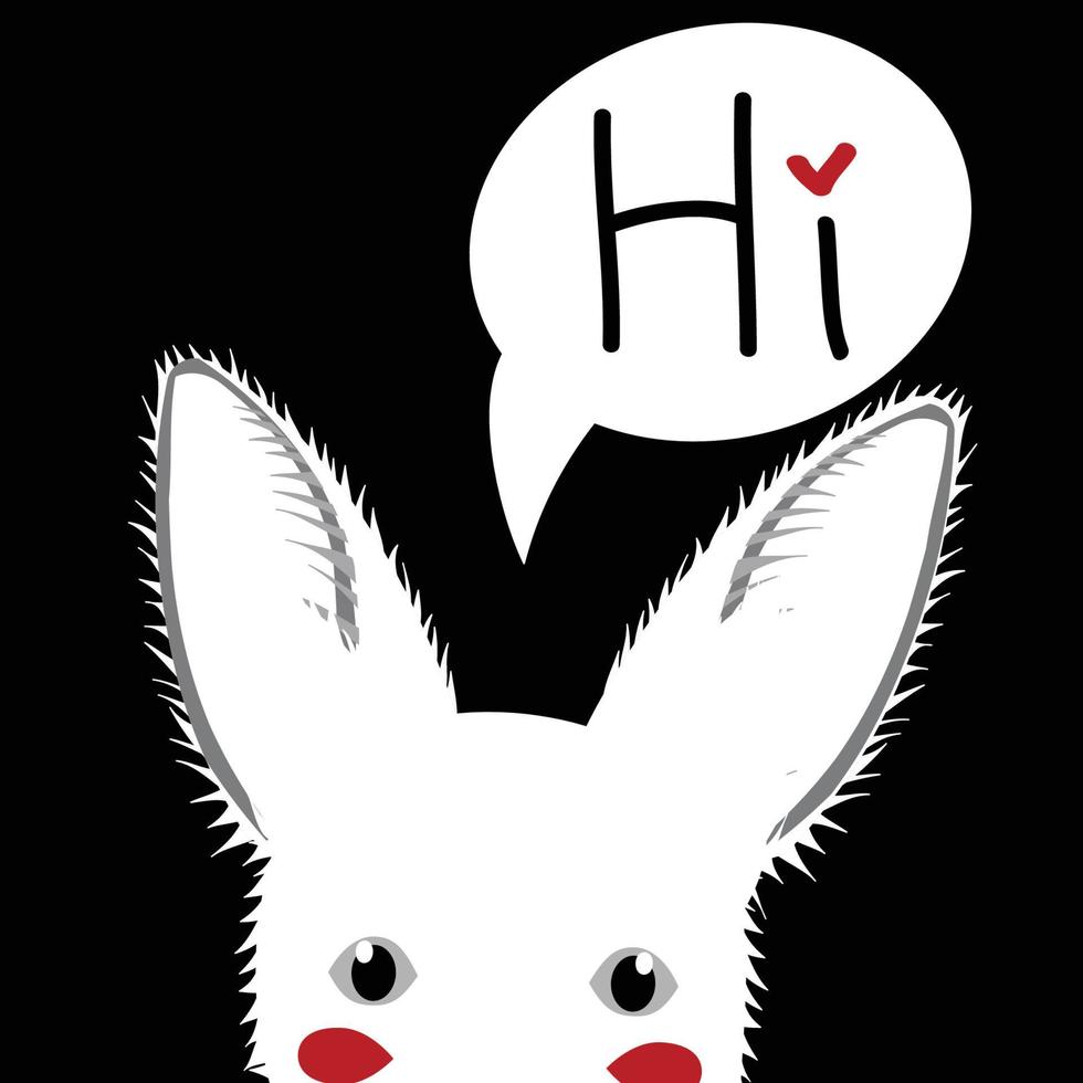 White Rabbit Sneaking Greeting Card vector