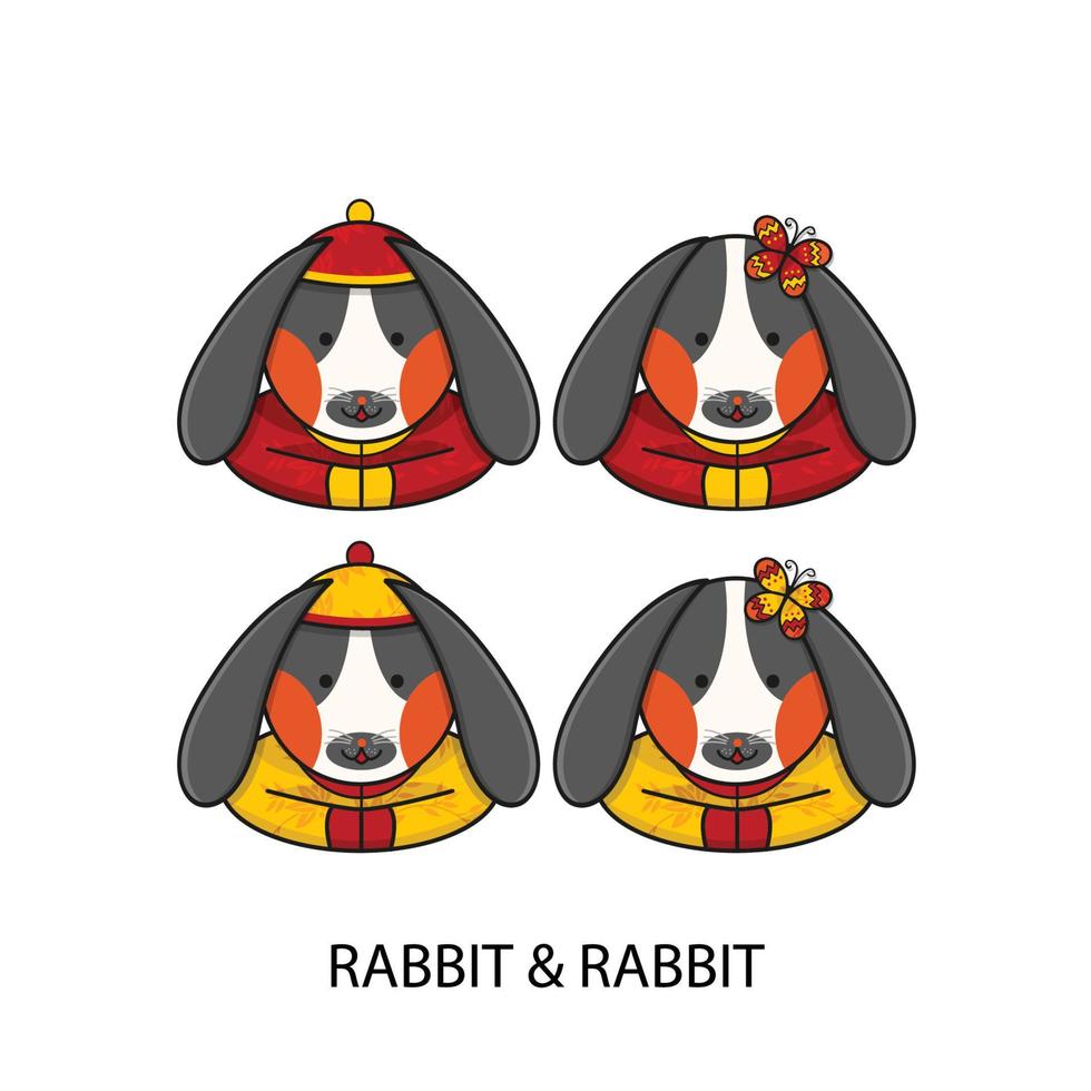 Rabbit Chinese Happy New Year vector