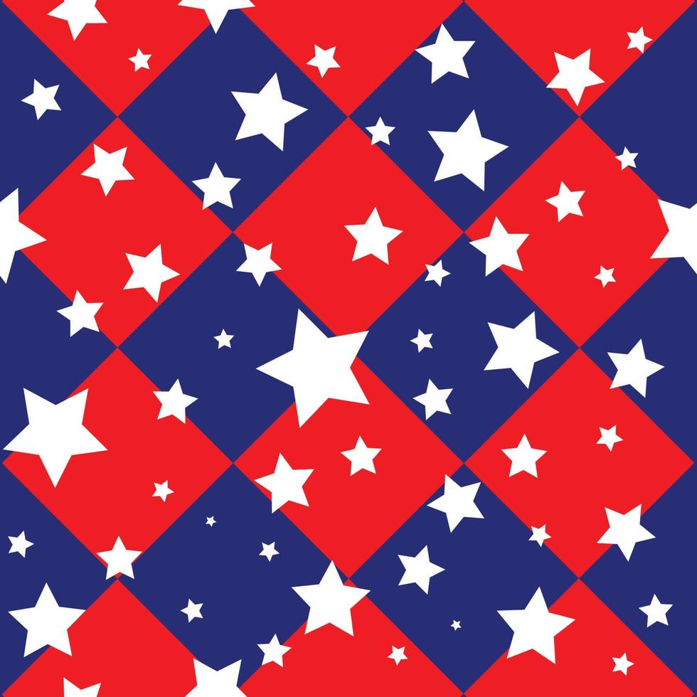 Stars USA Flag Diamond Chessboard Background vector