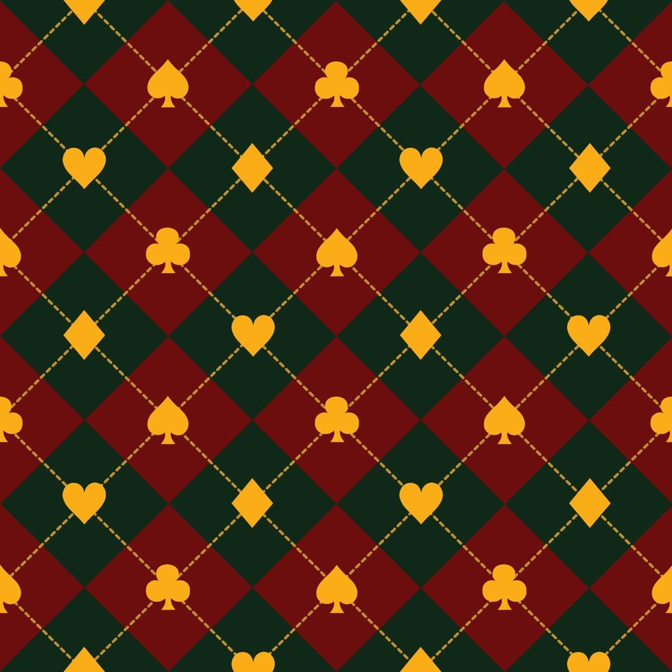 Card Suits Green Royal Red Diamond Background vector