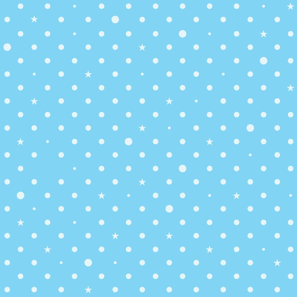 Sky Blue White Star Polka Dots Background vector