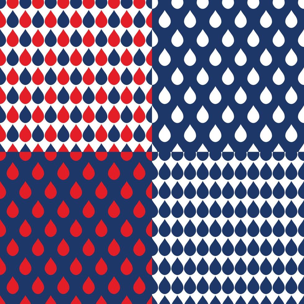 Navy Blue Red Water Drops Background vector