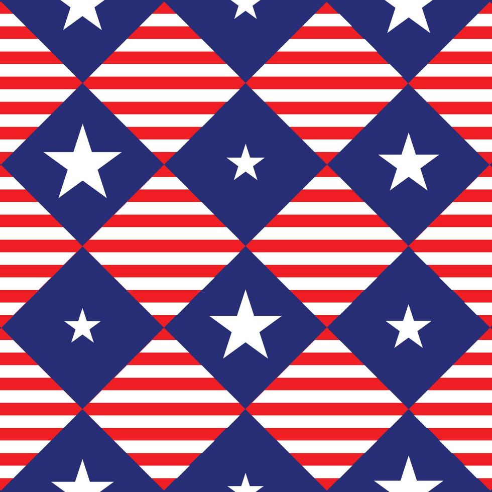 Stars Stripe USA Flag Diamond Chessboard Background vector
