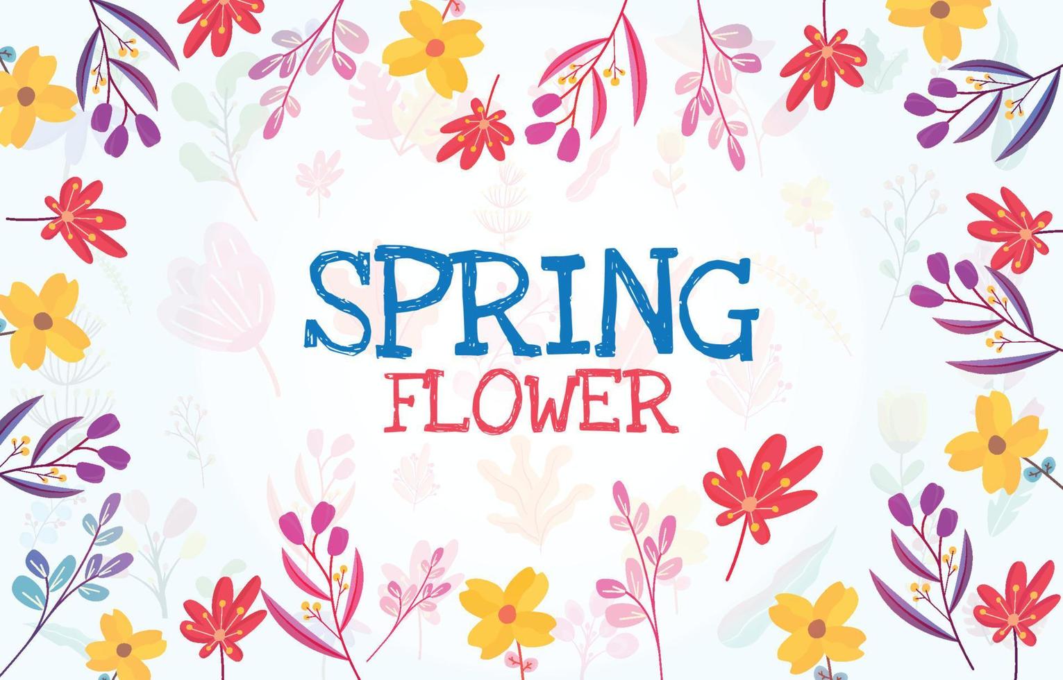 rectángulo flor de primavera floral planta marco tarjeta vector decoracion