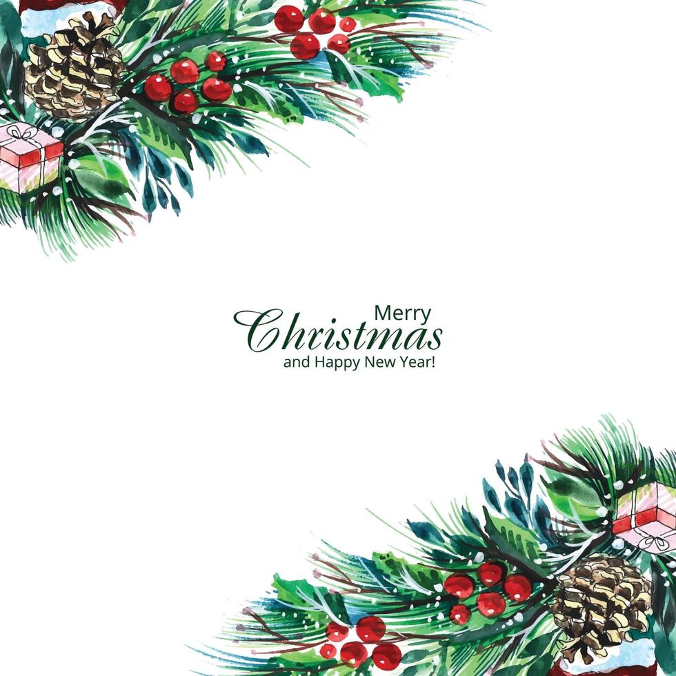 Beautiful christmas garlands holiday card background vector