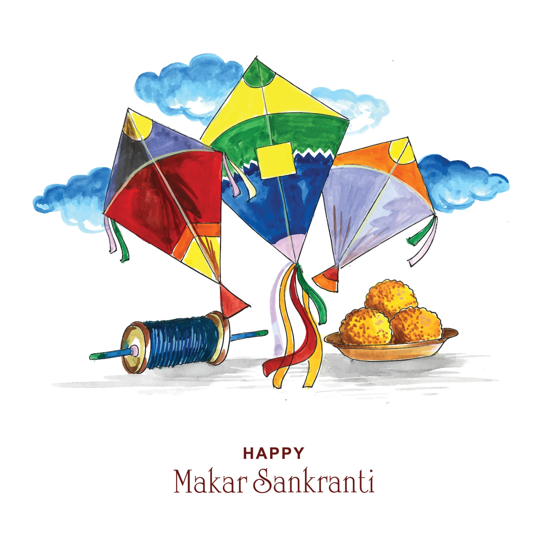 Happy makar sankranti holiday india festival background 4938957 Vector Art  at Vecteezy