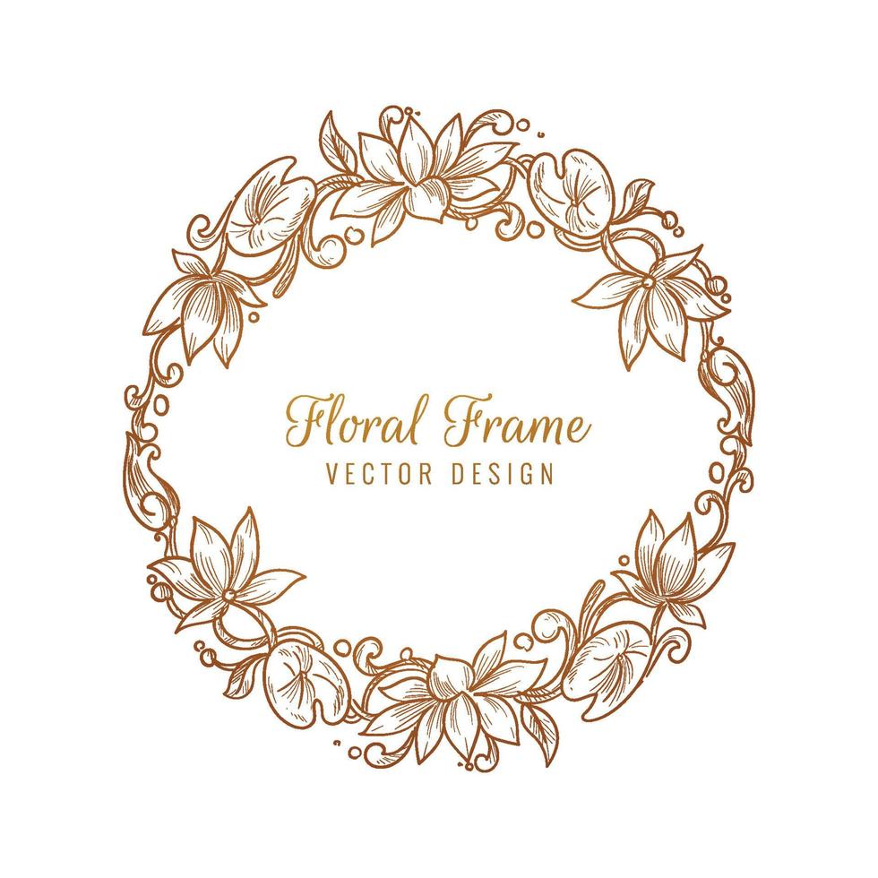 Ornamental decorative floral frame background vector