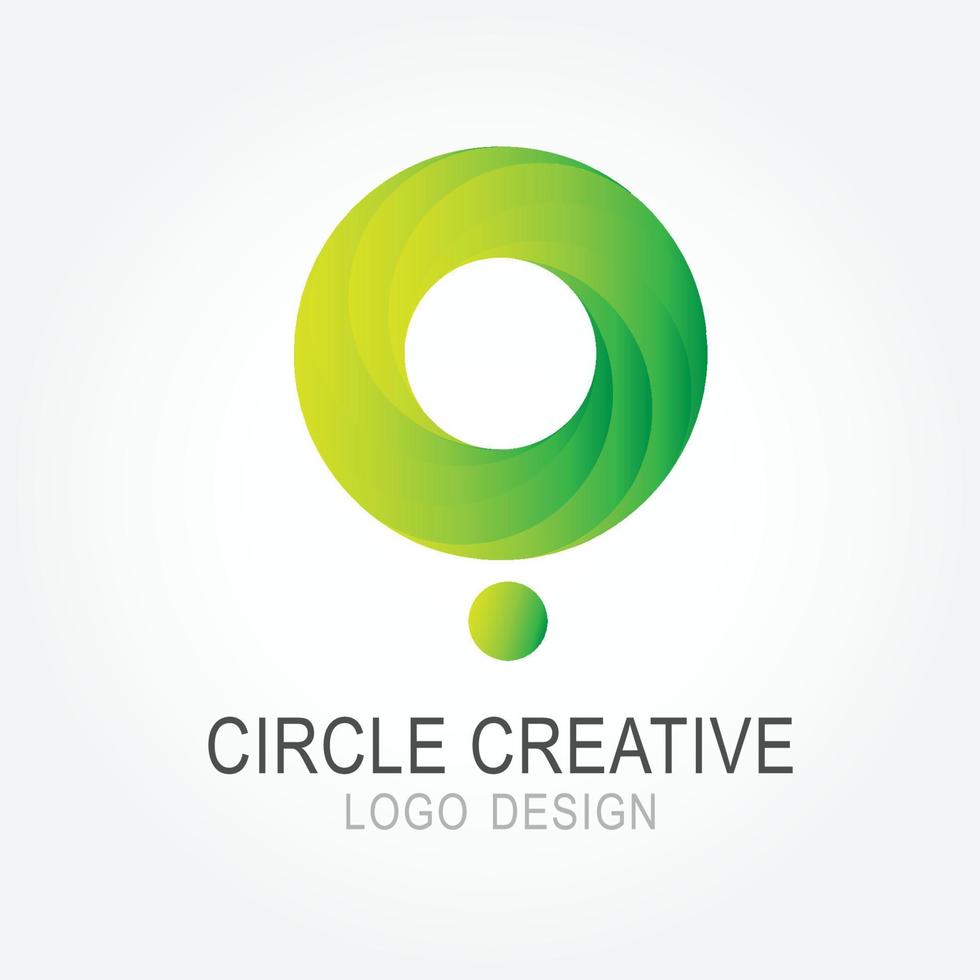 Circle creative nature green gradient logo design vector