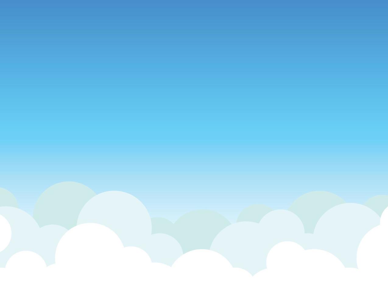 cielo con estilo plano de vector de fondo de dibujos animados de nube