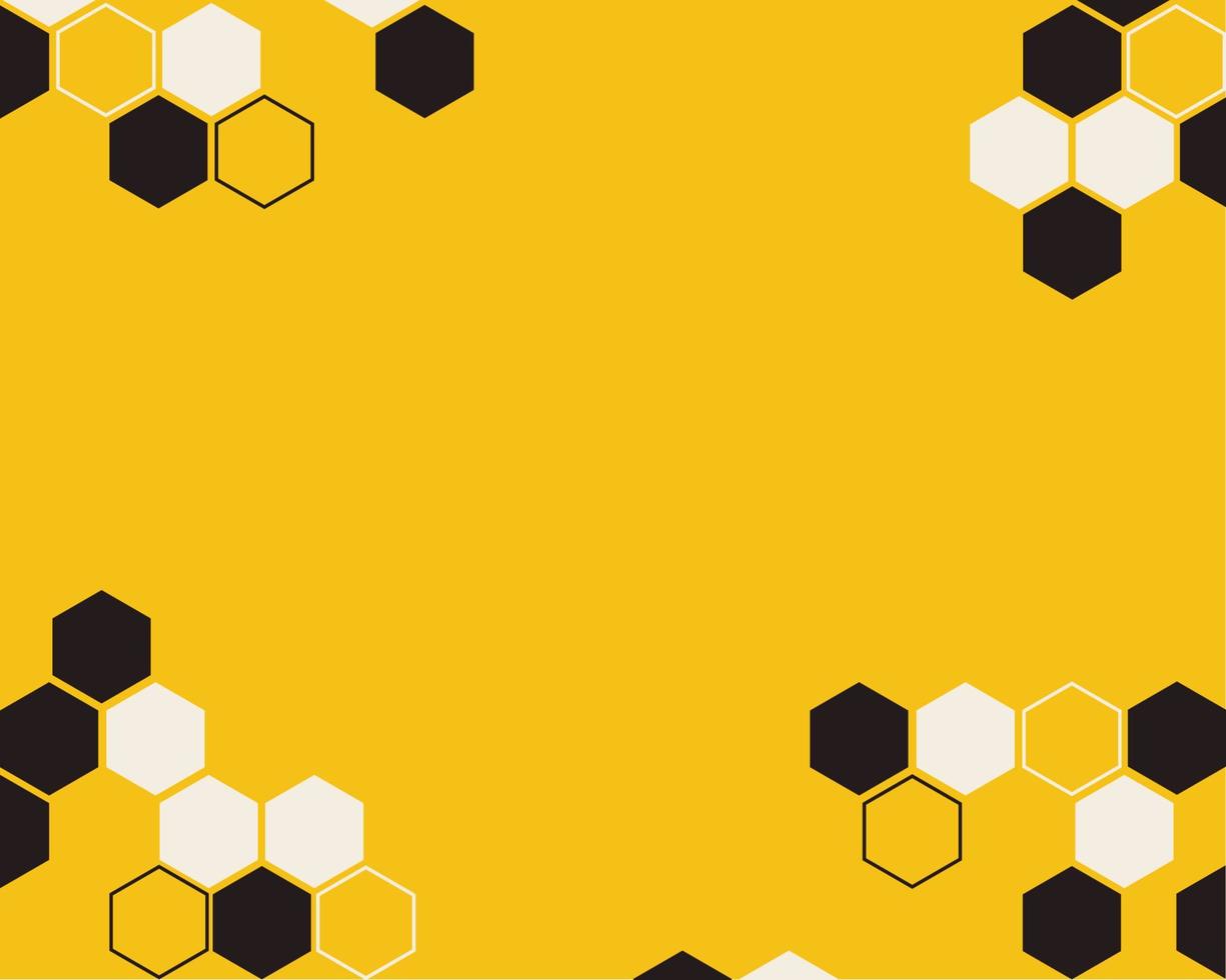 Hexagon bee hive abstract vector yellow background