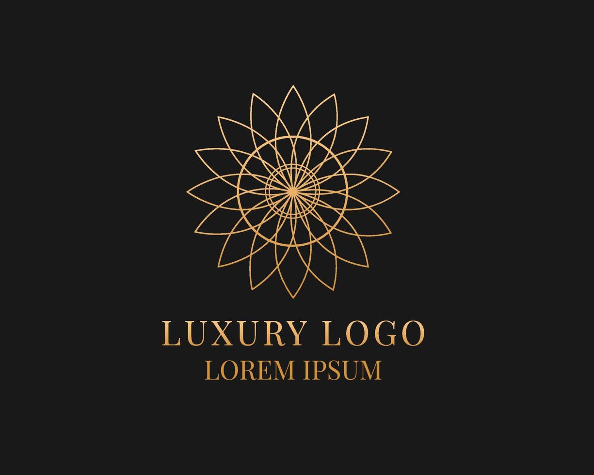 Luxury flower logo design vector