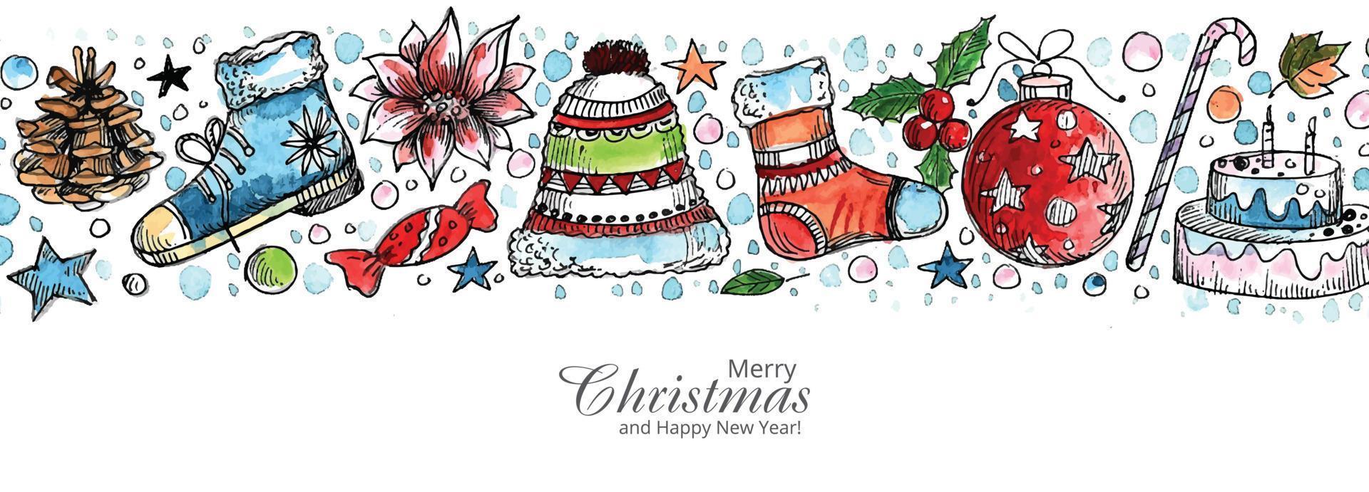 Beautiful christmas holiday card banner background vector