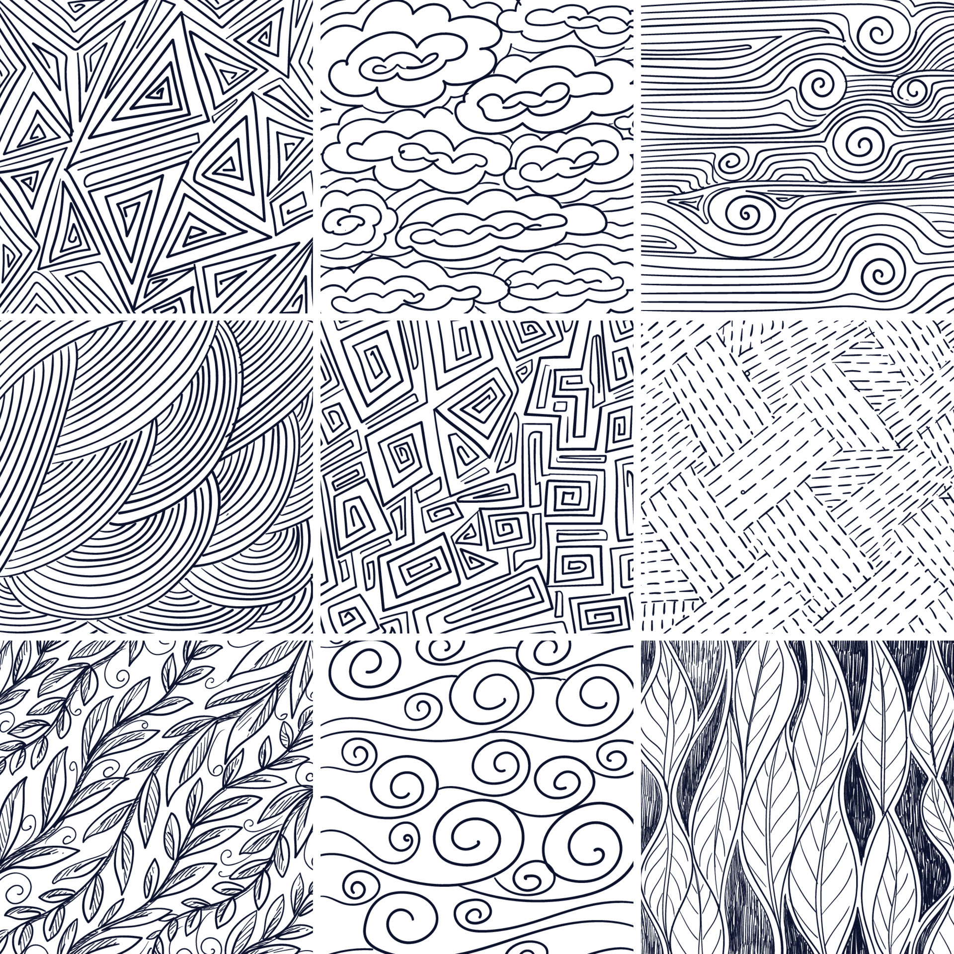 Zentangle Doodle Pattern For Coloring Book And Adults Made By Trace From  Personal Hand Drawn Sketch Black And White Royalty Free SVG Cliparts  Vectors And Stock Illustration Image 76481332