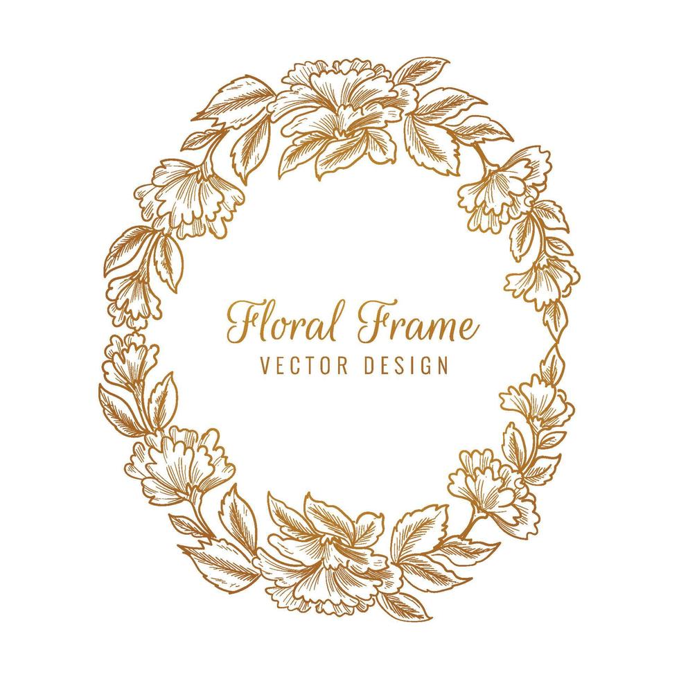 Ornamental decorative floral frame background vector