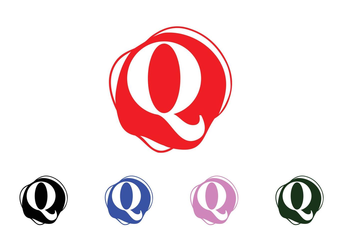 Q letter logo and icon design template vector