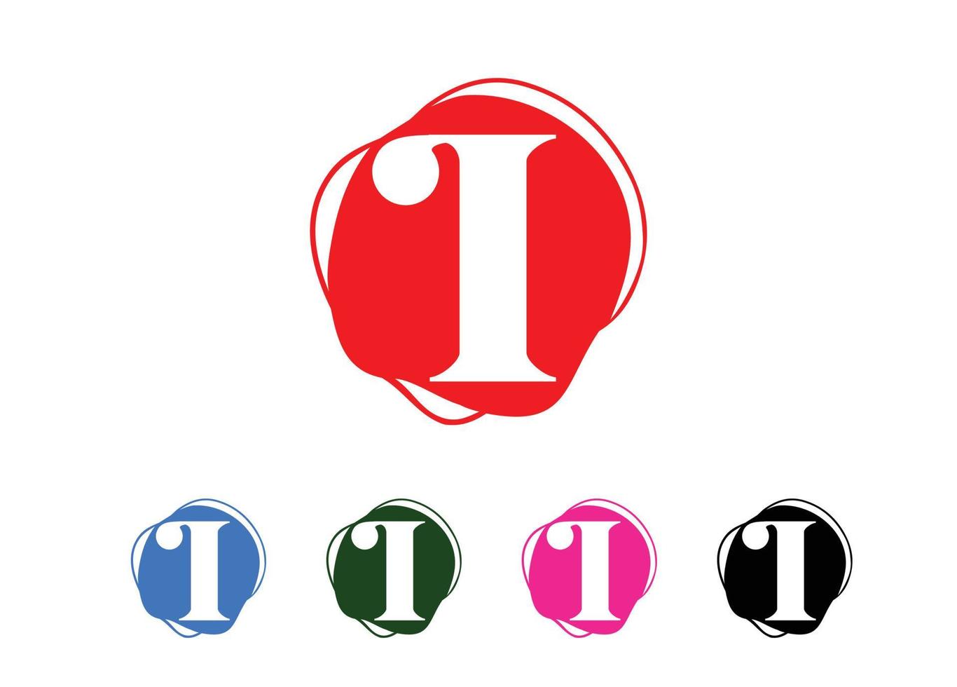 Plantilla de diseño de logotipo e icono de letra i vector