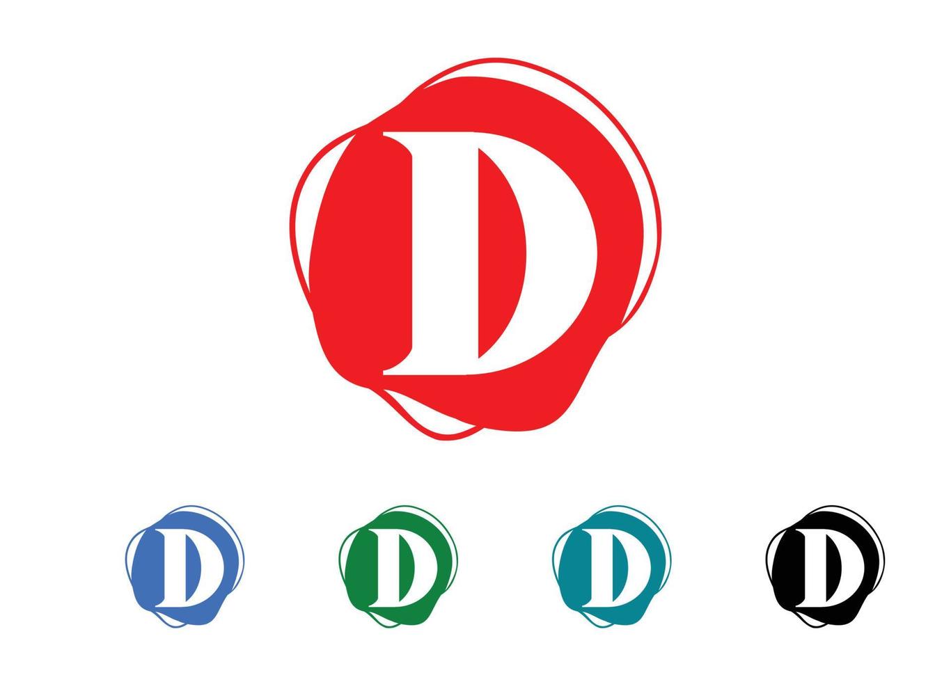 D letter logo and icon design template vector